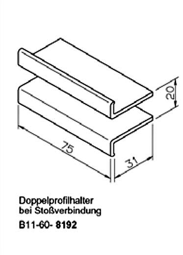 Alu-Doppel-Profilhalter Braun für Balkonbretter - Für Stoßverbindung - Kömabord