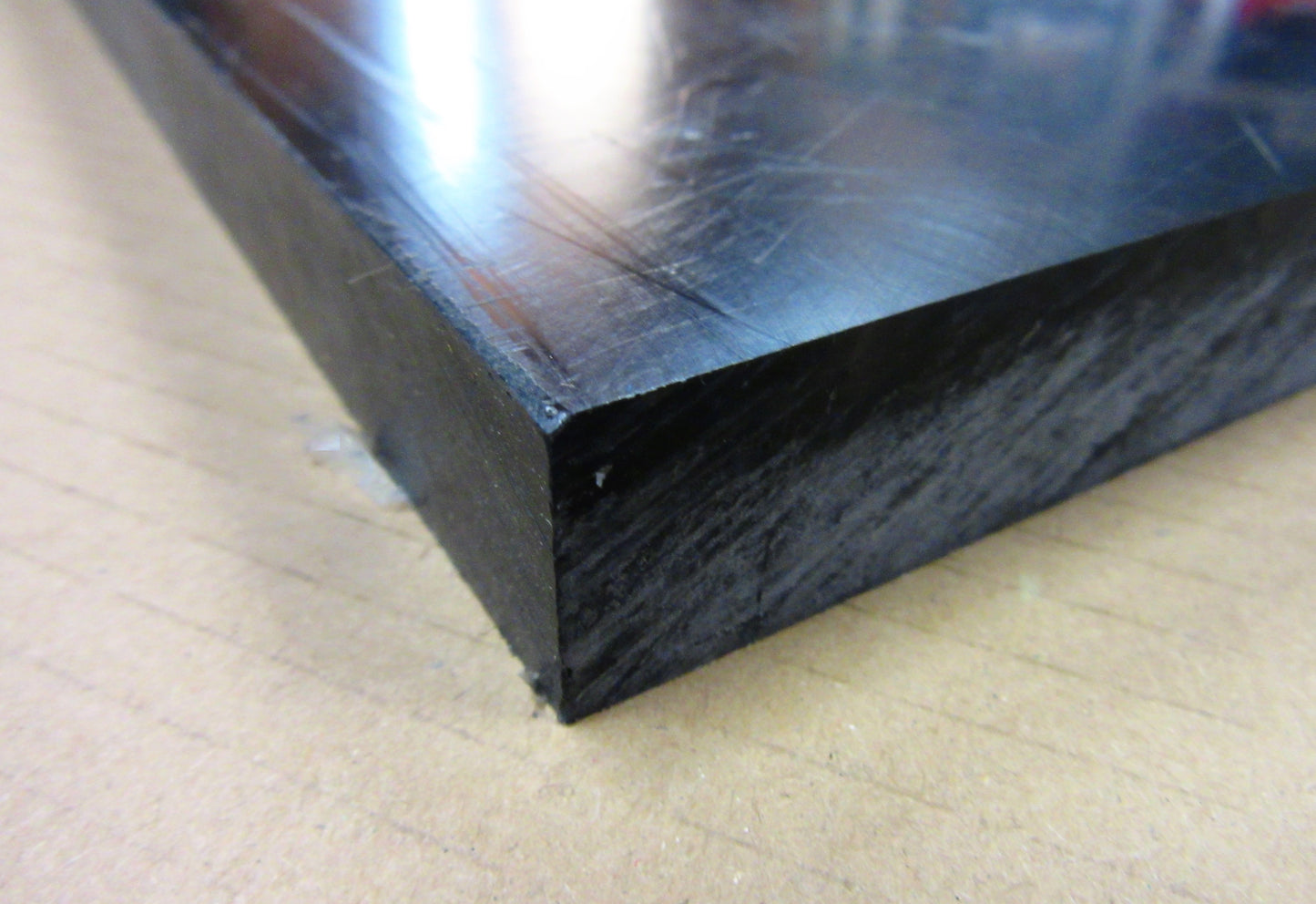 PVC-CAW Platte 20mm Schwarz Zuschnitt 520 x 485mm Technischer Kunststoff
