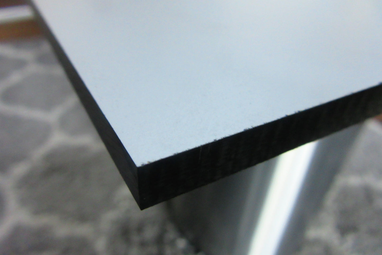 HPL Platte Tischplatte 8mm Pastel Grey beidseitig 780 x 744mm TRESPA® Meteon®